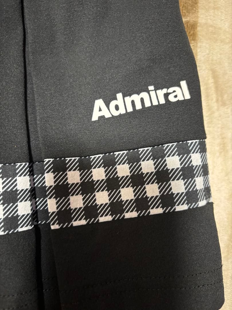 Admiral テニスウェア　ギンガムチェック黒×白　LLスカート