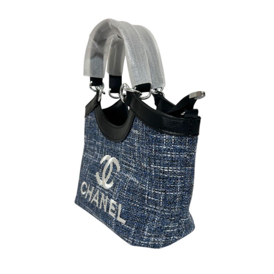 希少 CHANEL シャネル ノベルティ デニム ツイード 刺繍 2yayバッグ