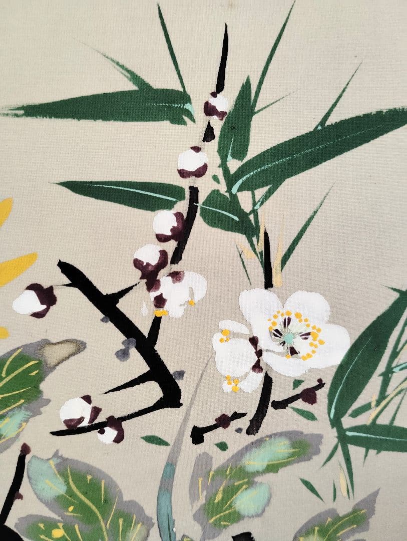 掛軸　耕石　四季の草花