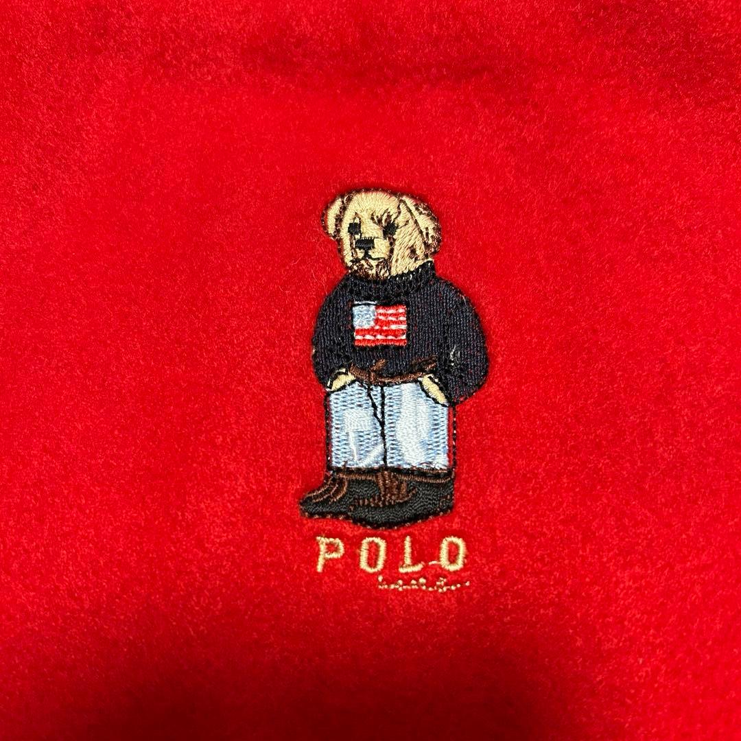 《新品》ラルフローレン フリースブランケット ポロベア 膝掛け 赤