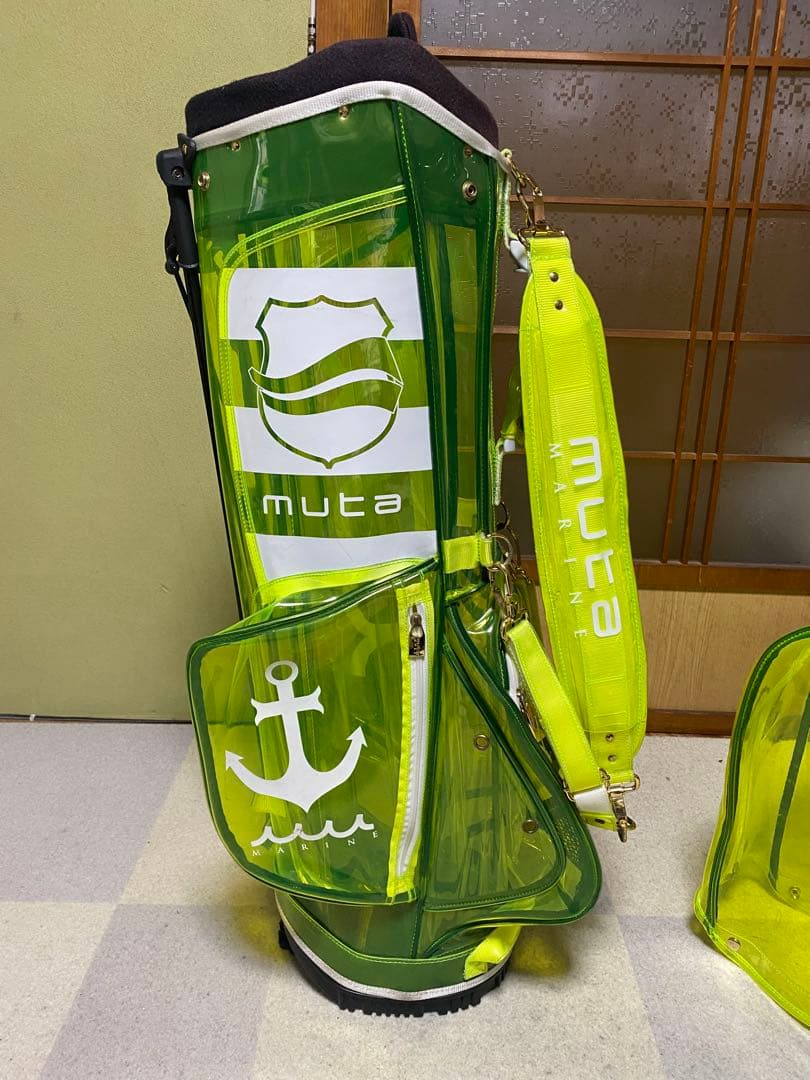 muta MARINE キャディバッグ 透明・黄色　ヘッドカバー付き