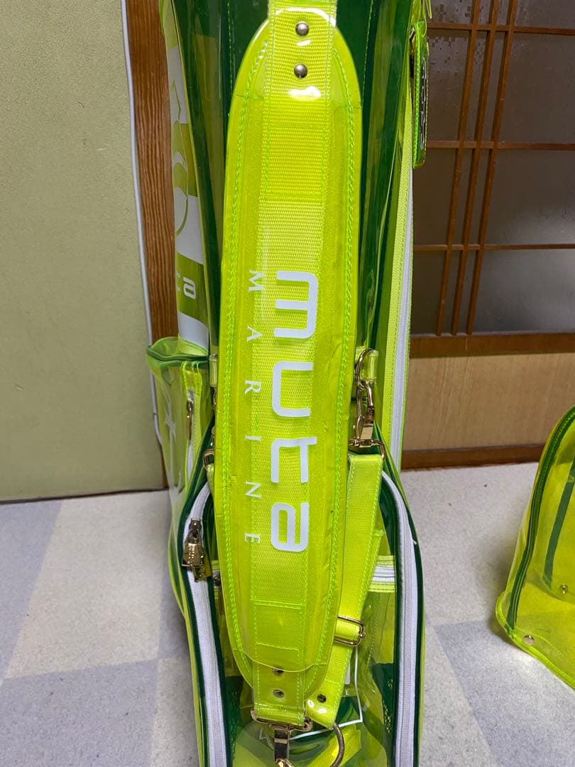 muta MARINE キャディバッグ 透明・黄色　ヘッドカバー付き