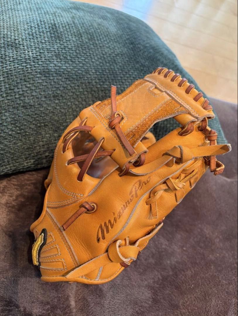 MizunoPro 硬式グローブ オレンジ色 専用袋付き