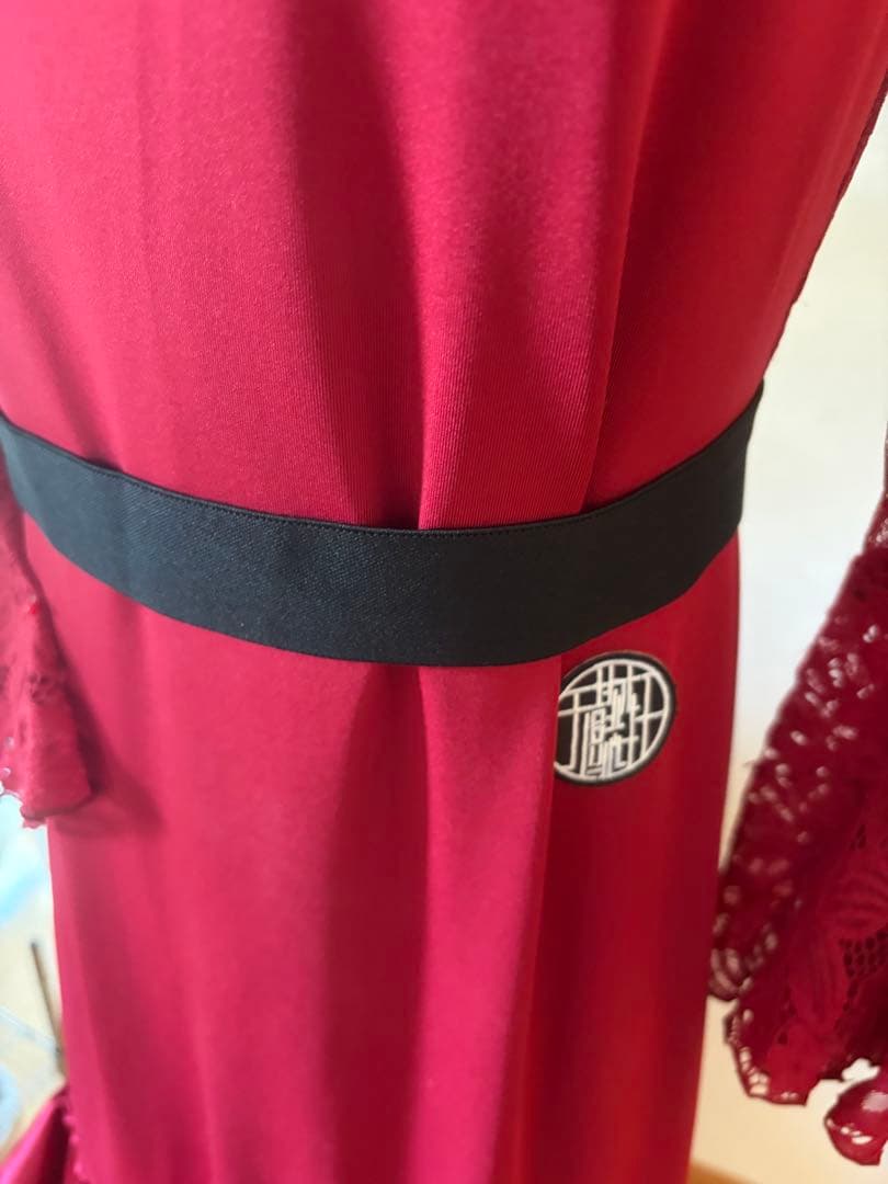 社交ダンス用ワインレッドドレス