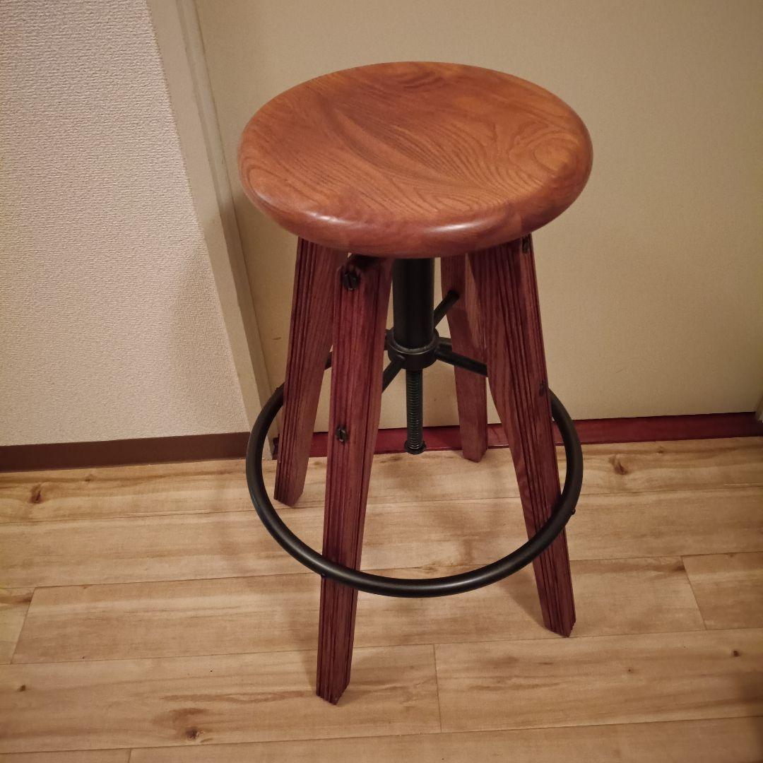 ACME irvin high stool スツール　木製　アイアン　調整可能