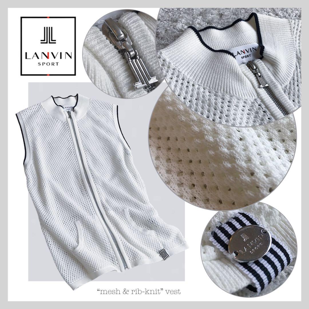 希少•美品【メッシュ＆リブニット】ランバンスポール／ゴルフウェア／ベストへ