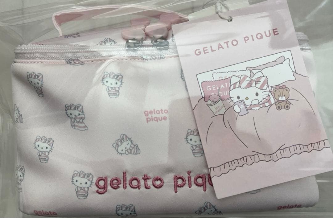 即日発送【gelato pique】キティ総柄バニティポーチ