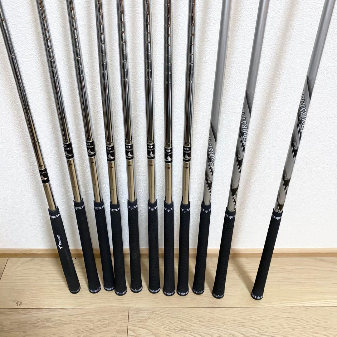 良品☆TOURSTAGEゴルフクラブ フルセット☆メンズ初心者キャディバッグ付S
