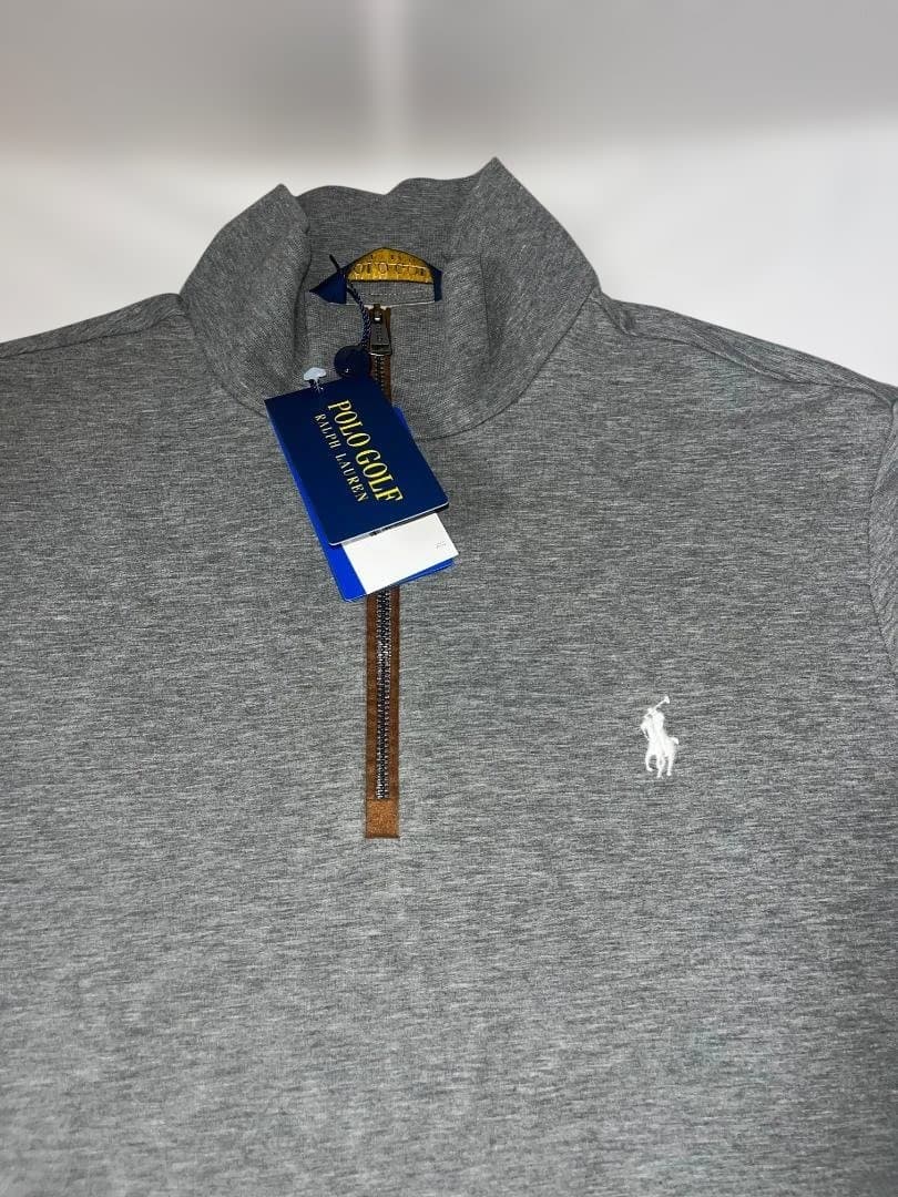Polo Golf LAURENグレー　 ハーフジップアップ M
