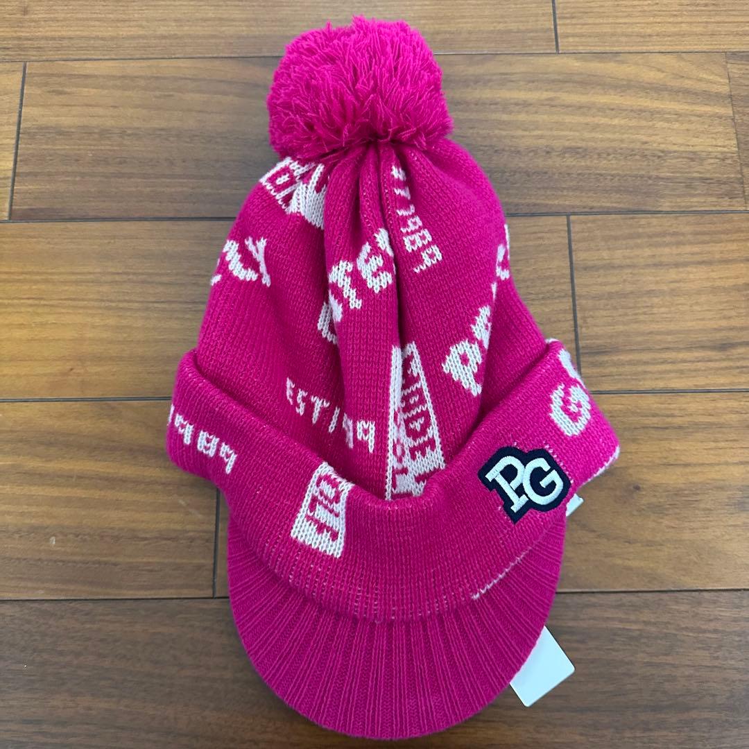 【新品未使用】PEARLY GATES つば付きニットキャップ　ビーニー