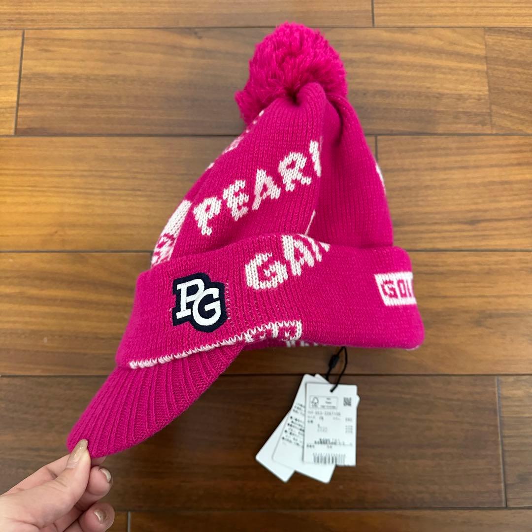 【新品未使用】PEARLY GATES つば付きニットキャップ　ビーニー