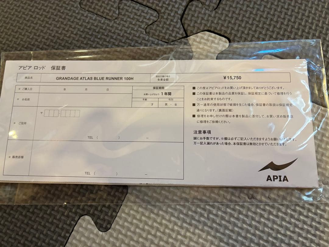 アピア　グランデージアトラス　ブルーランナー100H
