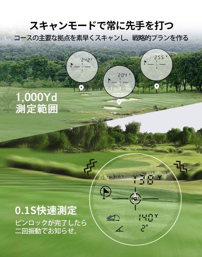 ☆MiLESEEY☆ゴルフ レーザー距離計☆ホワイト