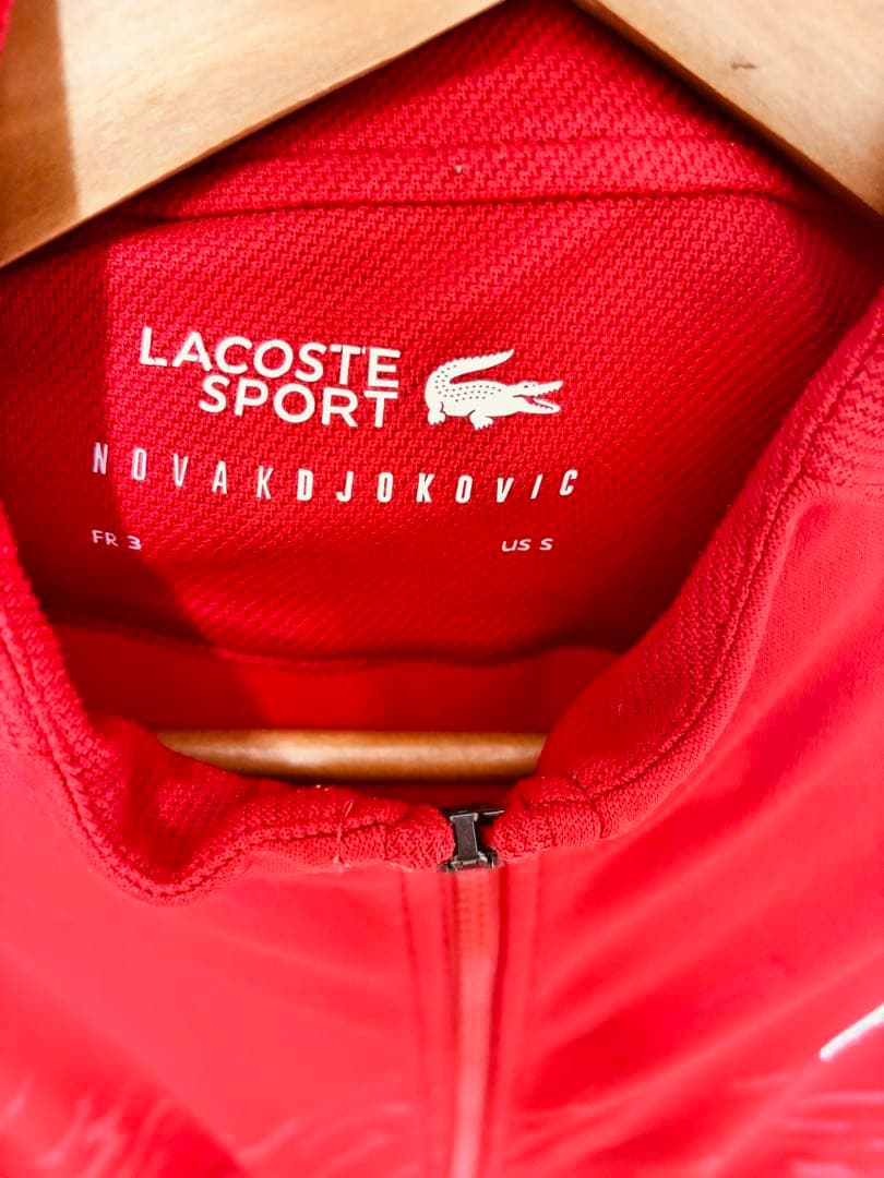 Lacoste 赤 ジップアップジャケット　ジョコビッチモデル