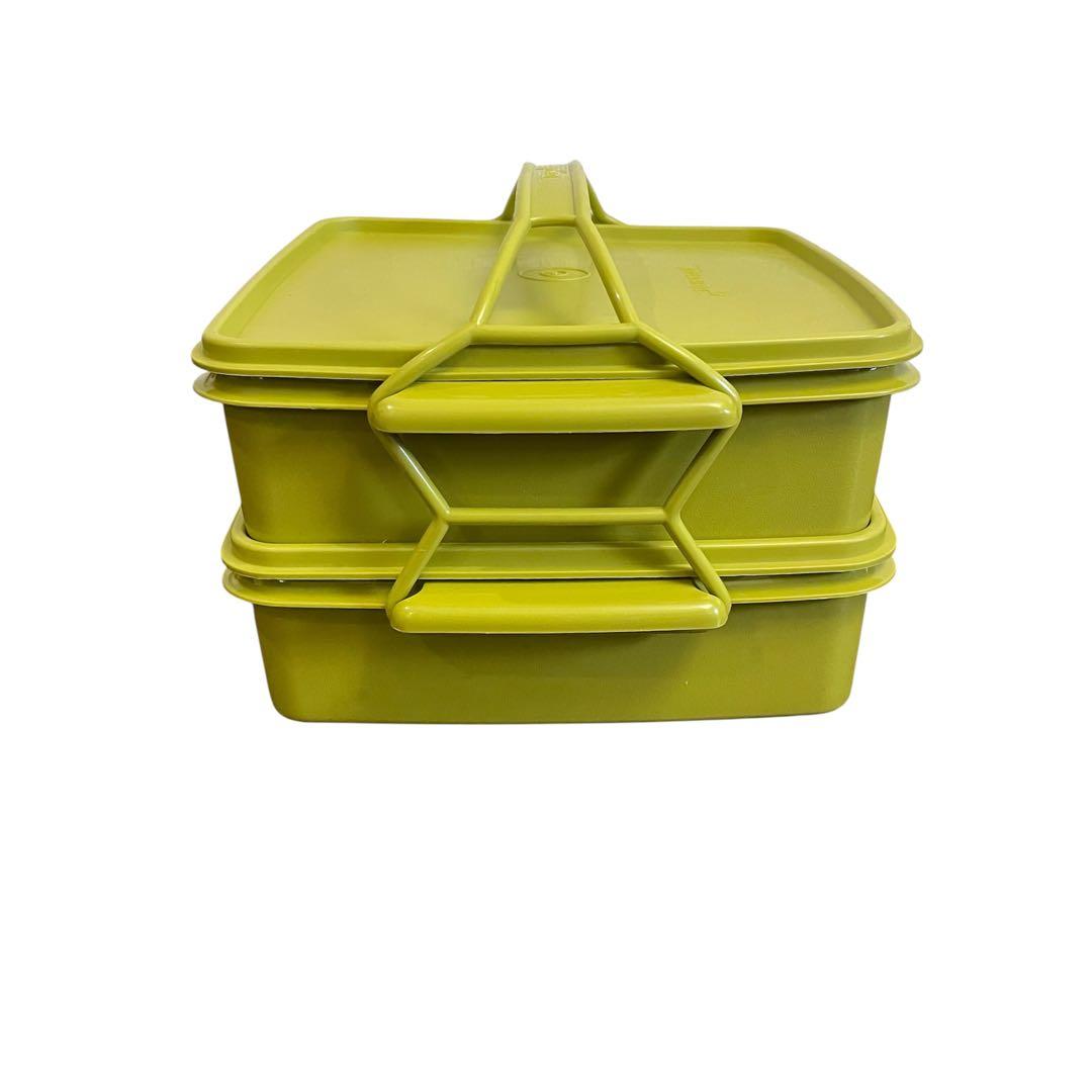 ♡美品♡ Tupperware　2段重箱　大① グリーン　タッパーウェア