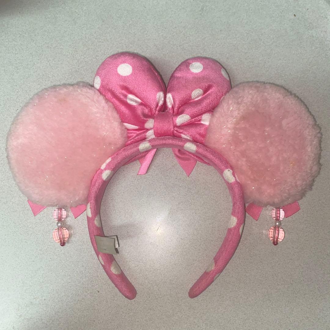 ディズニーミニーちゃんピンク 水玉模様 カチューシャ