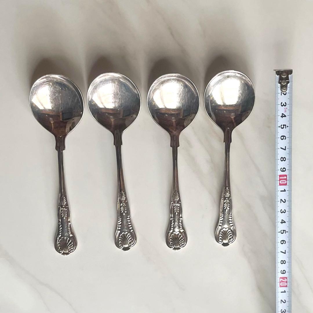 値下げしました❗️イギリスアンティーク ヴィンテージ スープスプーン4本set