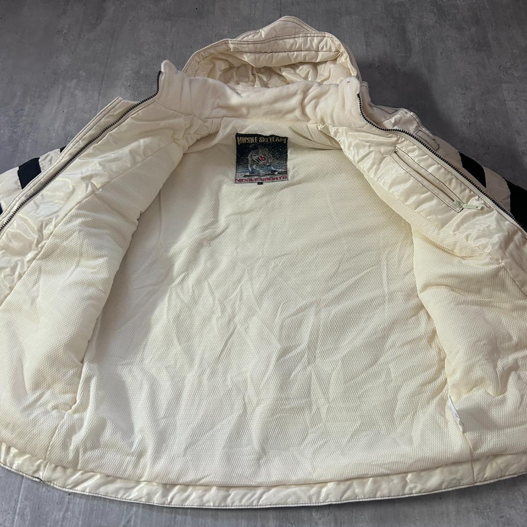 C738 良品 NICOLE SPORTS スキーウェア 上下 M 白 レトロ