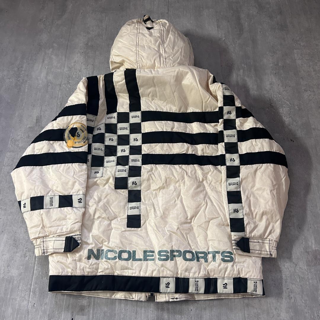 C738 良品 NICOLE SPORTS スキーウェア 上下 M 白 レトロ