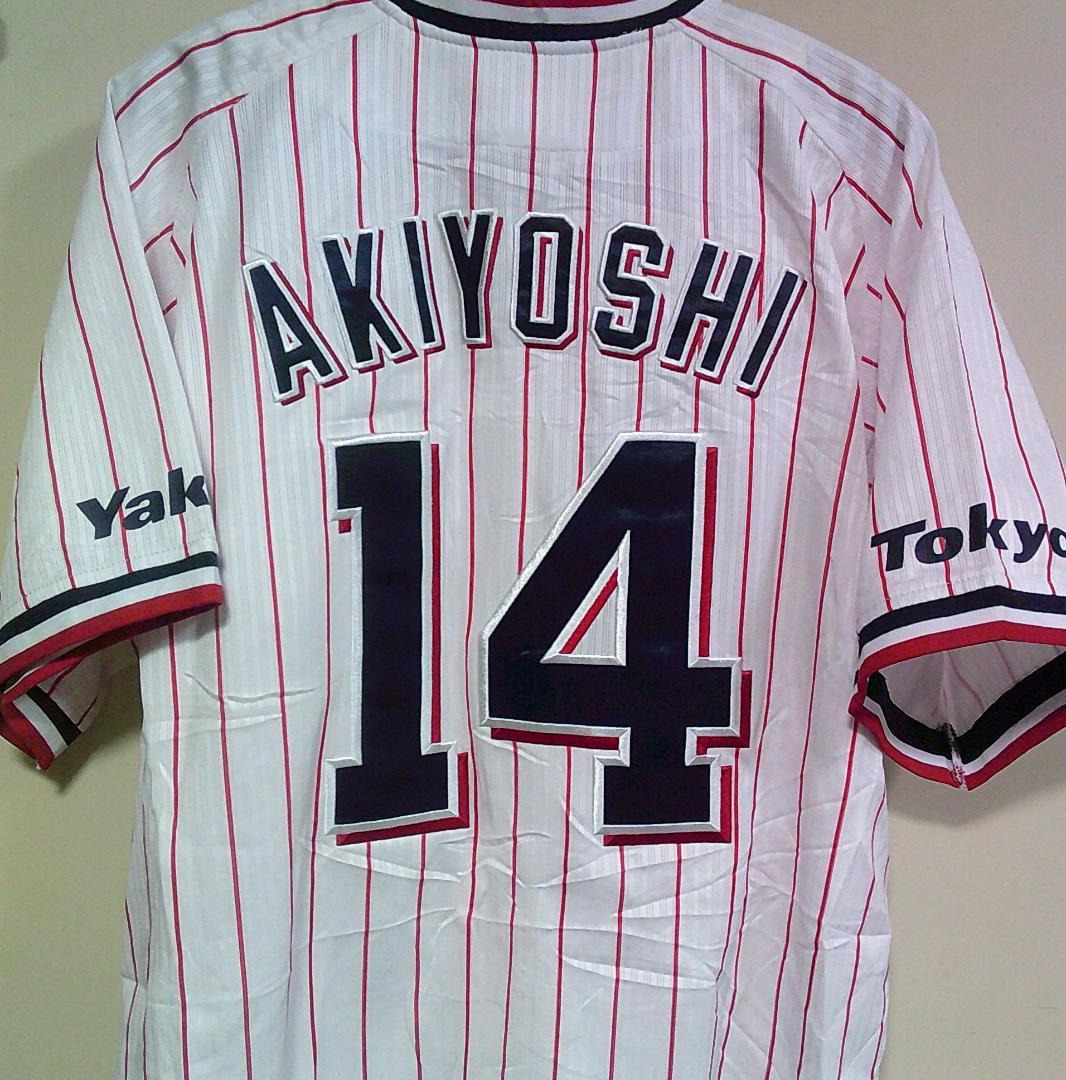 白赤M◎球魂２０１７東京ヤクルトスワローズYakult秋吉１４番ユニフォーム刺繍