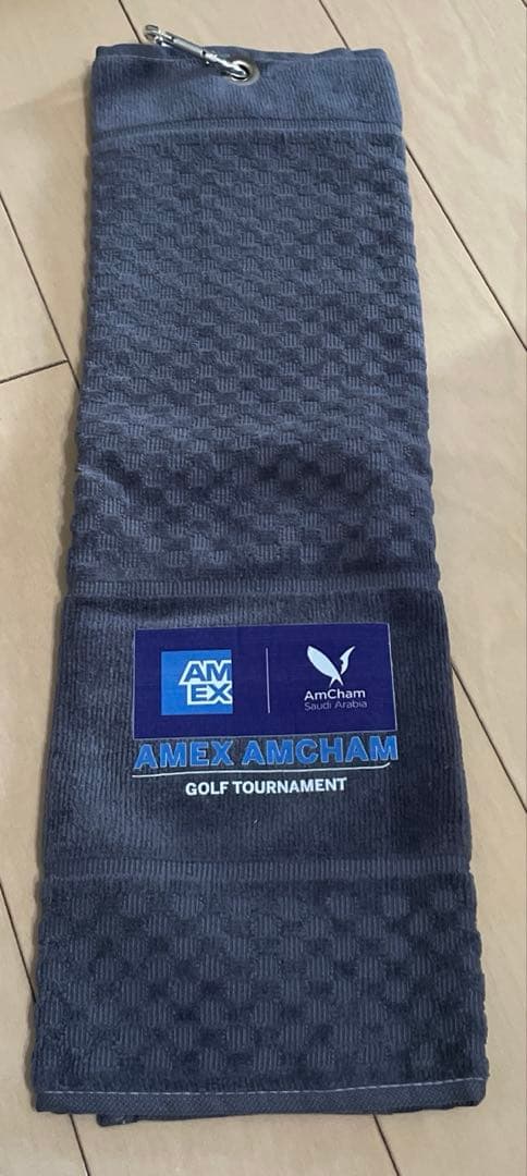 ゴルフ　シューズケース、タオル、フォーク、メタルタグ　AMEX AmCham