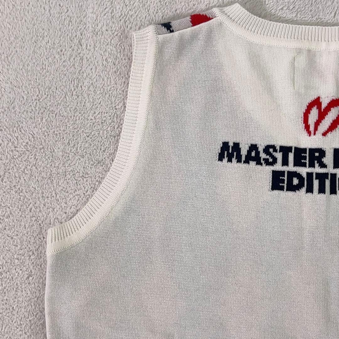 【マスターバニーエディション】ゴルフ ニットベスト アーガイル ワッペン ロゴ