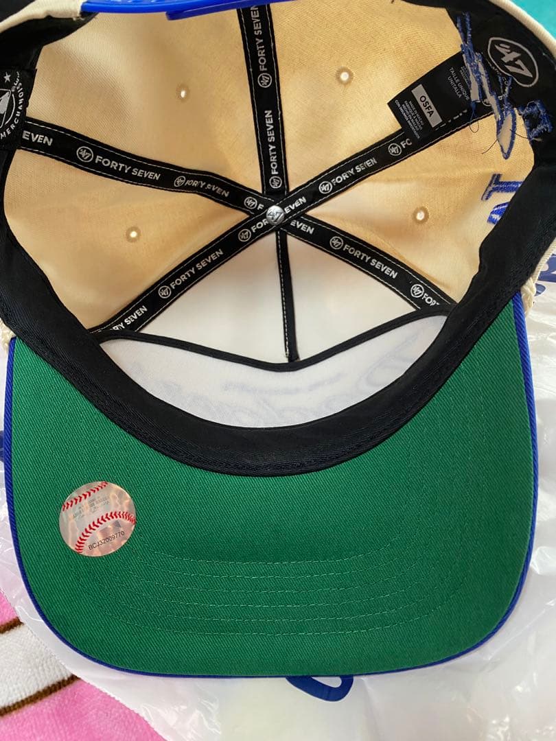 LA購入品ドジャース　大谷翔平サイン背番号刺繍　47キャップ　dodgers