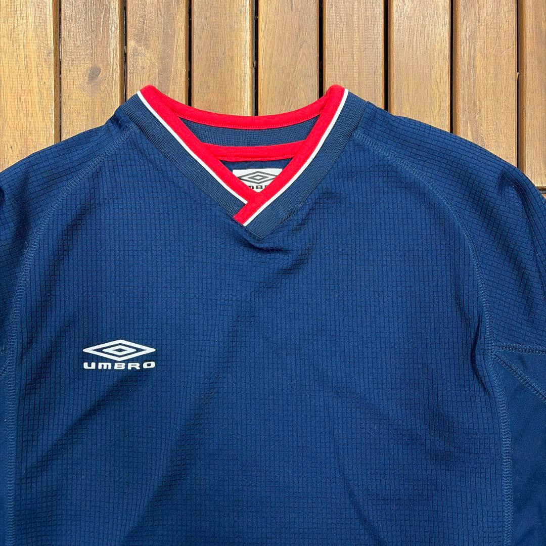 00s UMBRO アンブロ ワッフル サッカー Vネック ゲームシャツ ロンT