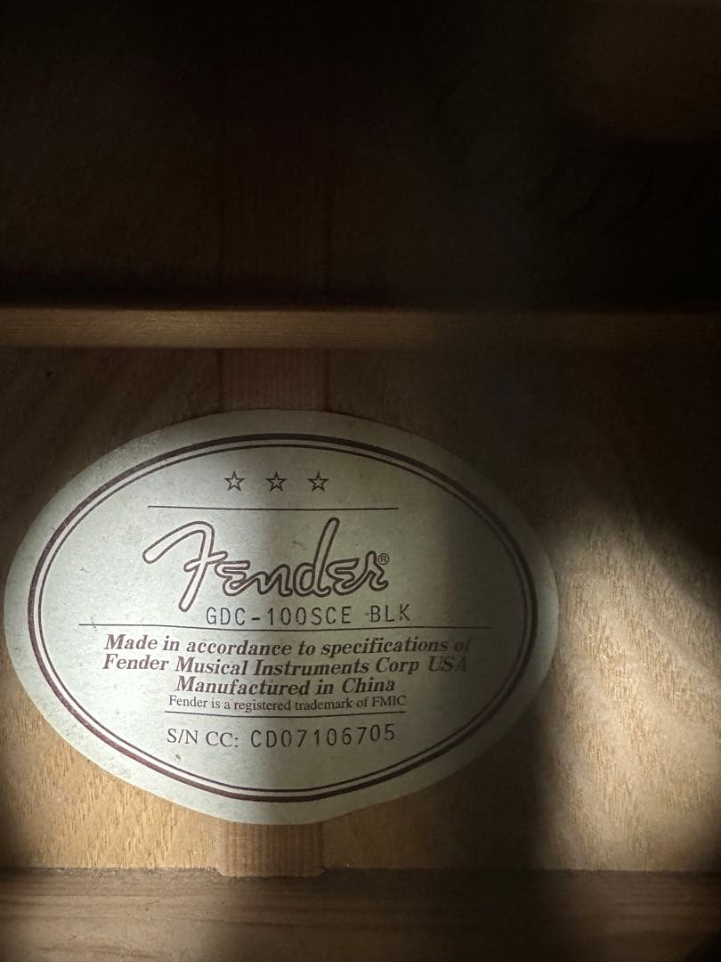 Fender エレアコギター ブラック
