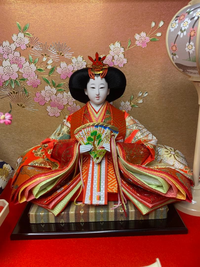 東京久月　雛人形ガラスケース入り親王飾り・間口約６１×奥行約３４×高さ約３７㎝