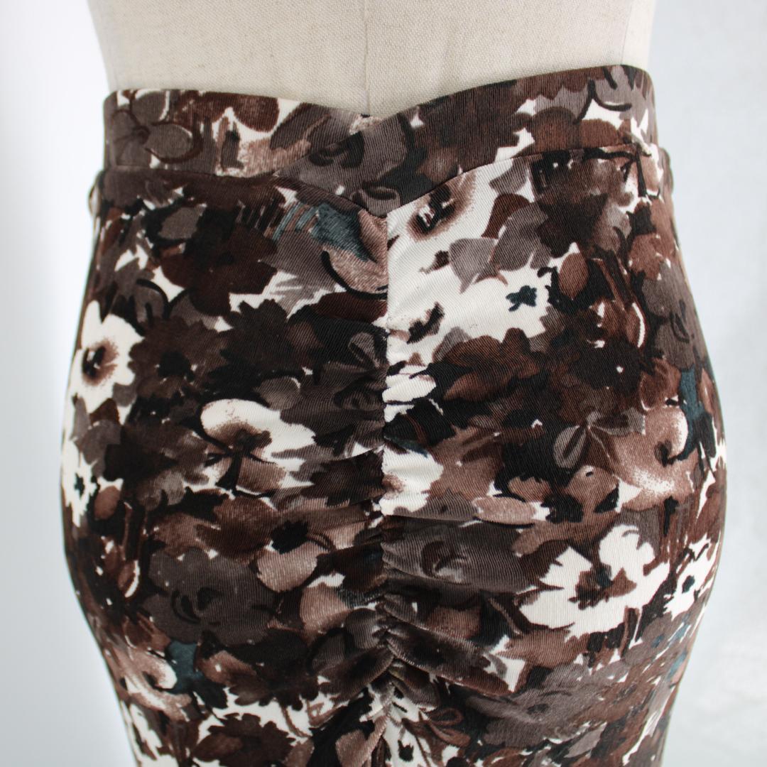 【美品 日本製 社交ダンス衣装】ブラウン CHACOTT スカート 花柄