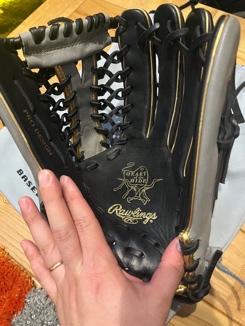 【Mm 】Rawlings 軟式グローブ(外野手用)袋付き