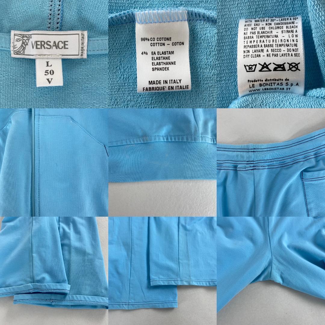 ヴェルサーチ　セットアップ　ジャージ　ロゴ刺しゅう　奇抜カラー　上L 下XL