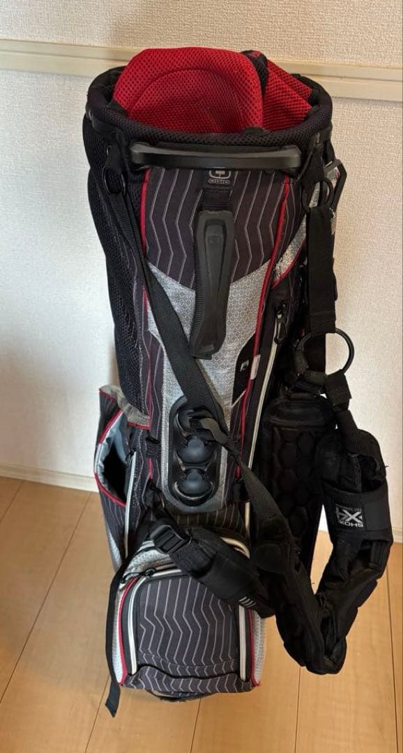 OGIO キャディバッグ スタンド式 軽量 ブラック×レッド ゴルフバッグ