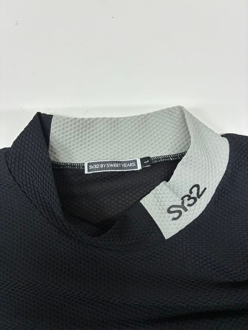 美品　SY32 モックネックシャツ　ブラック　イエロー