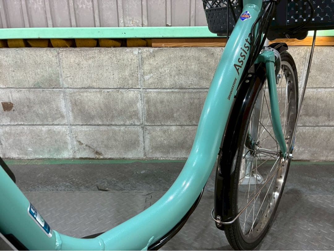 №8590電動自転車ブリヂストン アシスタ 24インチ ミントグリーン