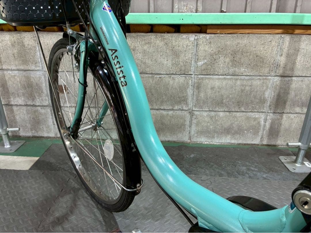 №8590電動自転車ブリヂストン アシスタ 24インチ ミントグリーン