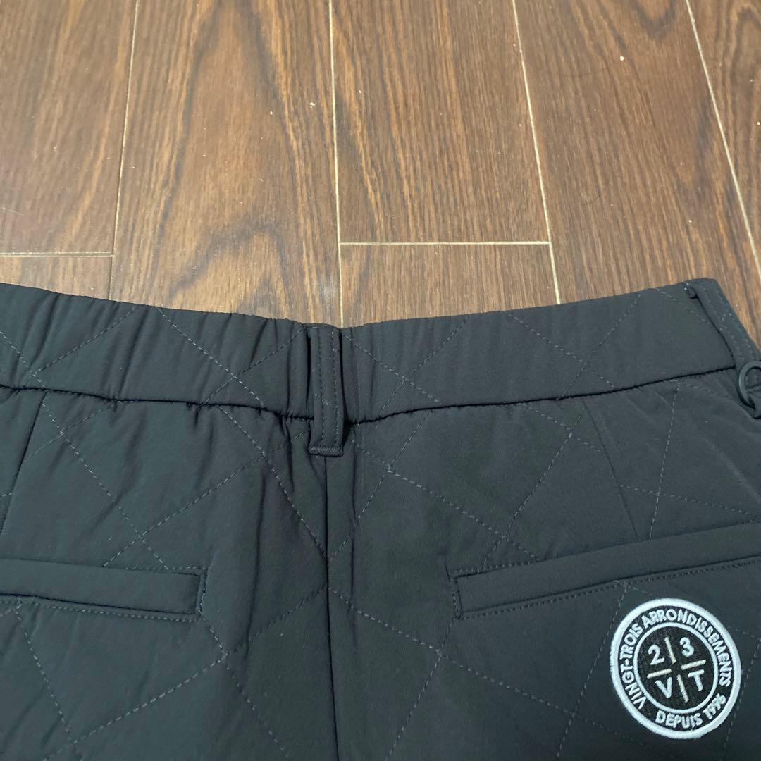 23区ゴルフ レディースゴルフパンツ 黒 キルティング