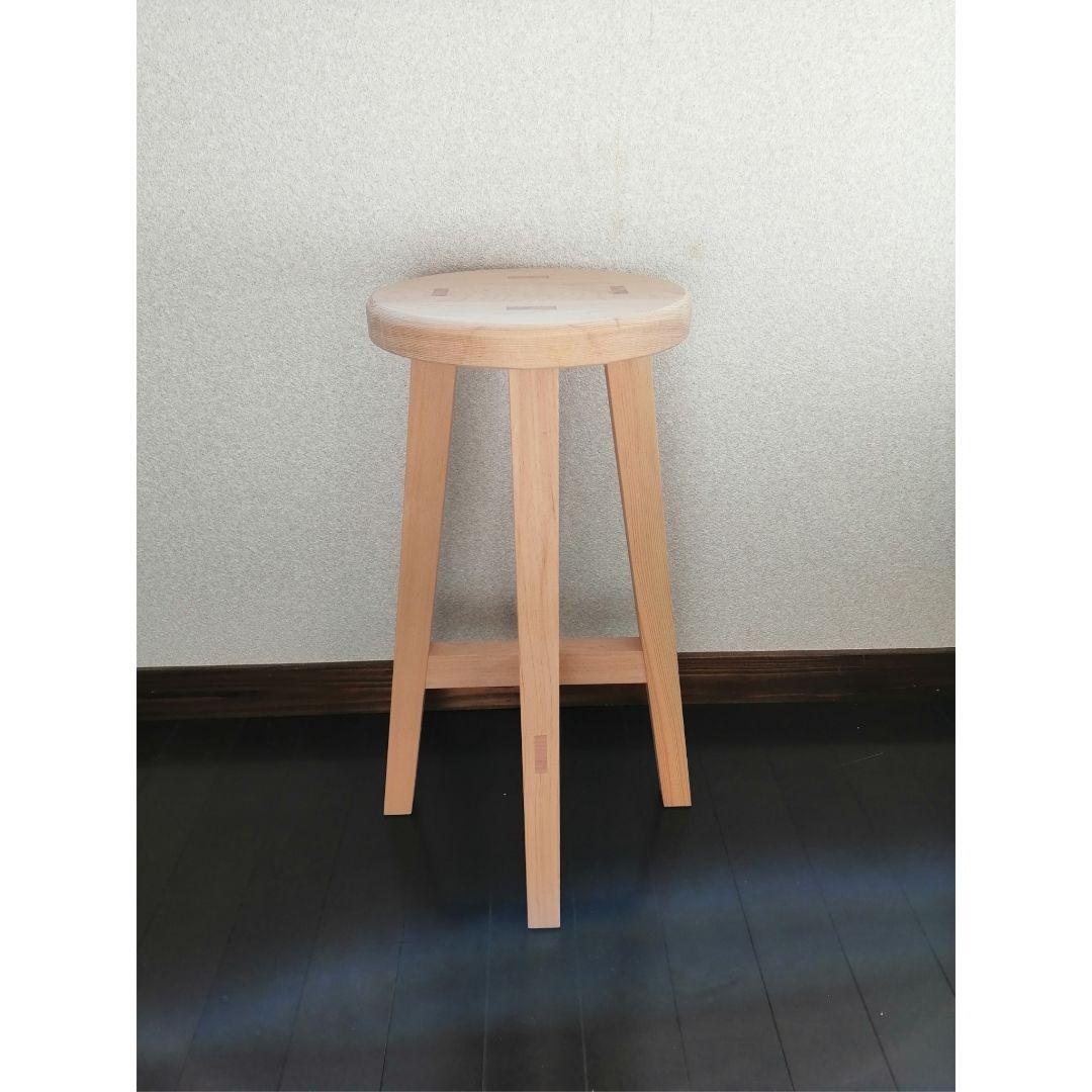 木製スツール　座面幅30cm×高さ43cm　丸椅子　stool