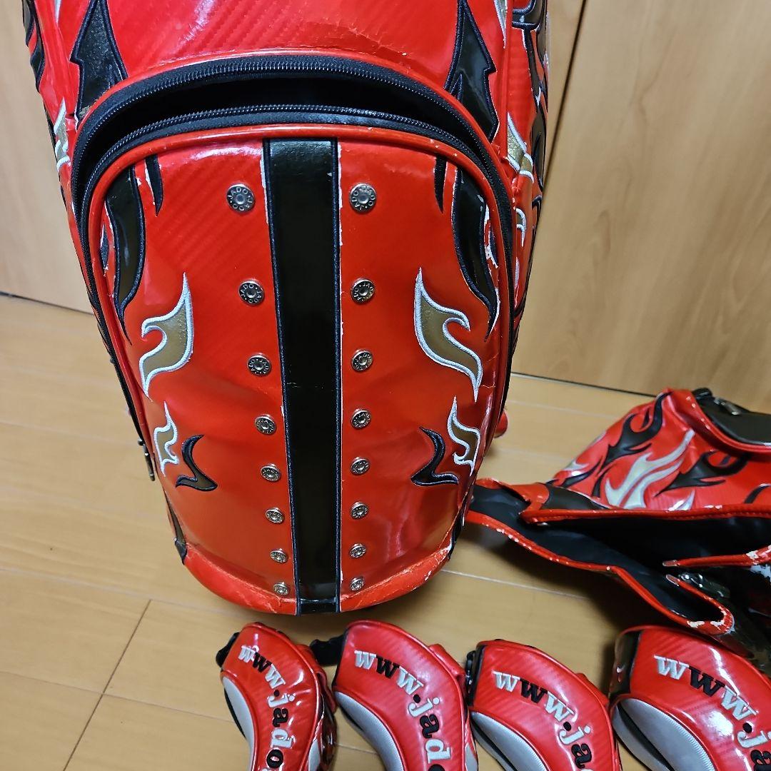 JADO 赤ゴルフバッグ・ヘッドカバーセット