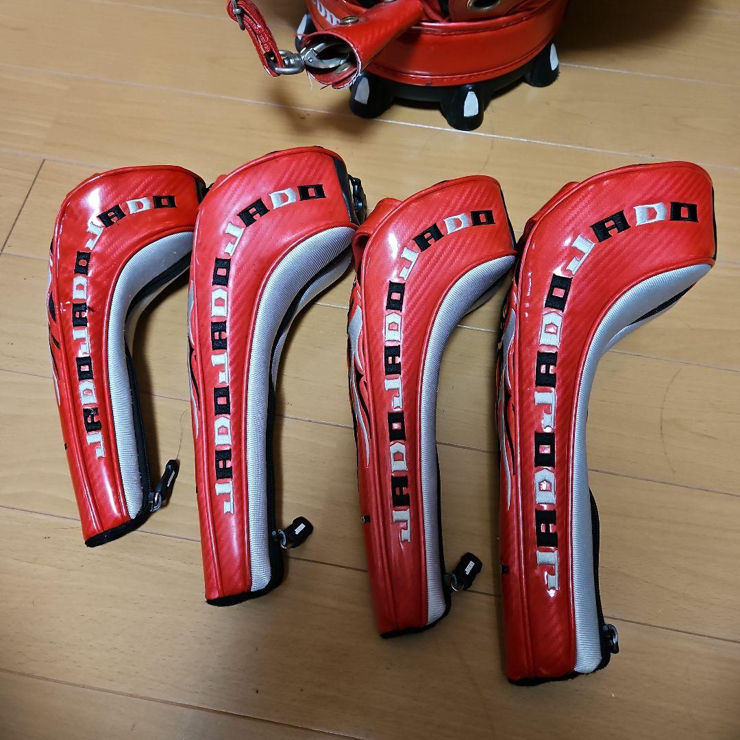 JADO 赤ゴルフバッグ・ヘッドカバーセット
