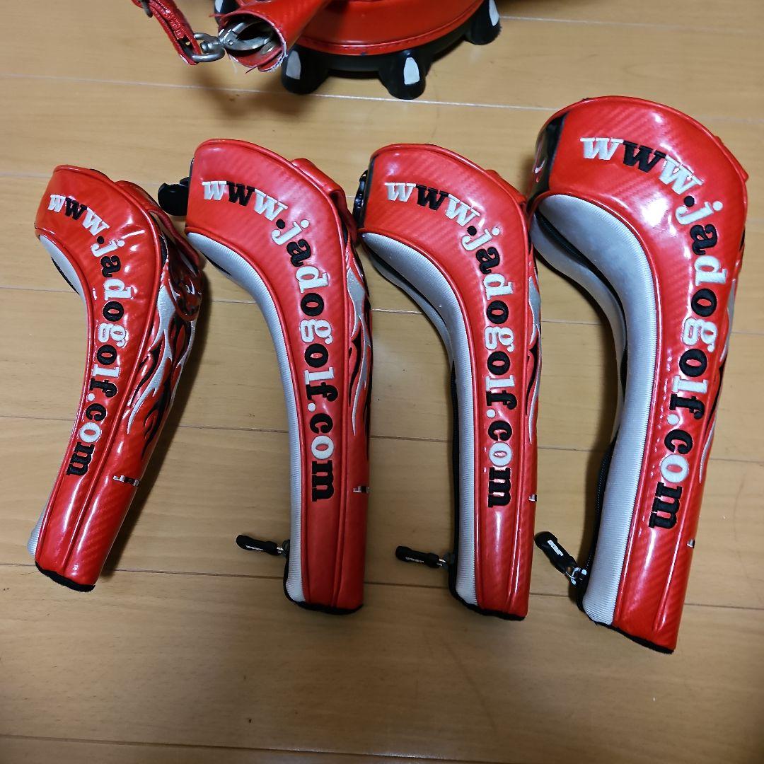 JADO 赤ゴルフバッグ・ヘッドカバーセット