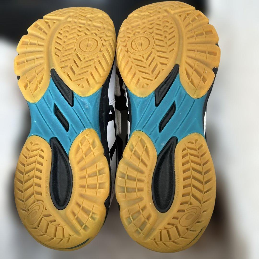 ASICS メッシュシューズ ホワイト/ターコイズ23.5センチ