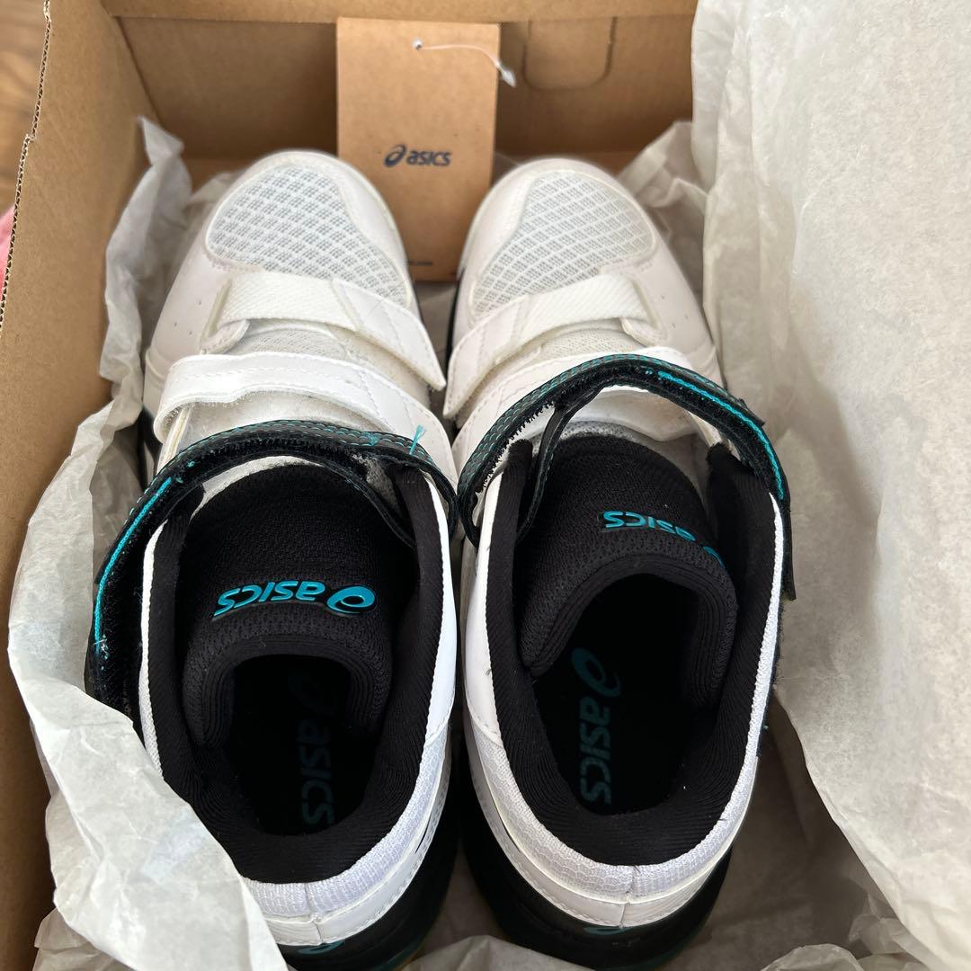 ASICS メッシュシューズ ホワイト/ターコイズ23.5センチ