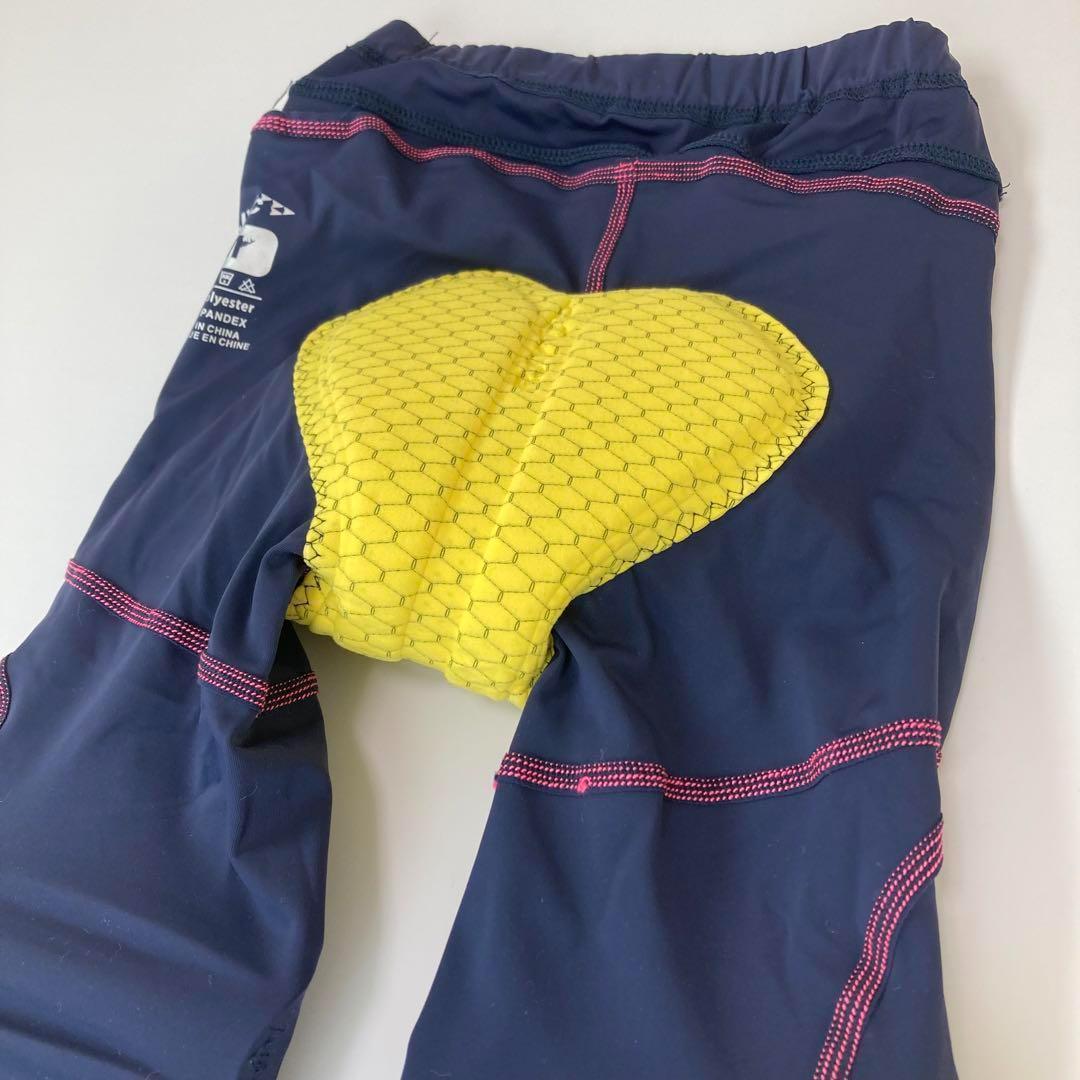 【新品】サイクルパンツ 全4サイズ ネイビー×ピンク ランバイク ストライダー