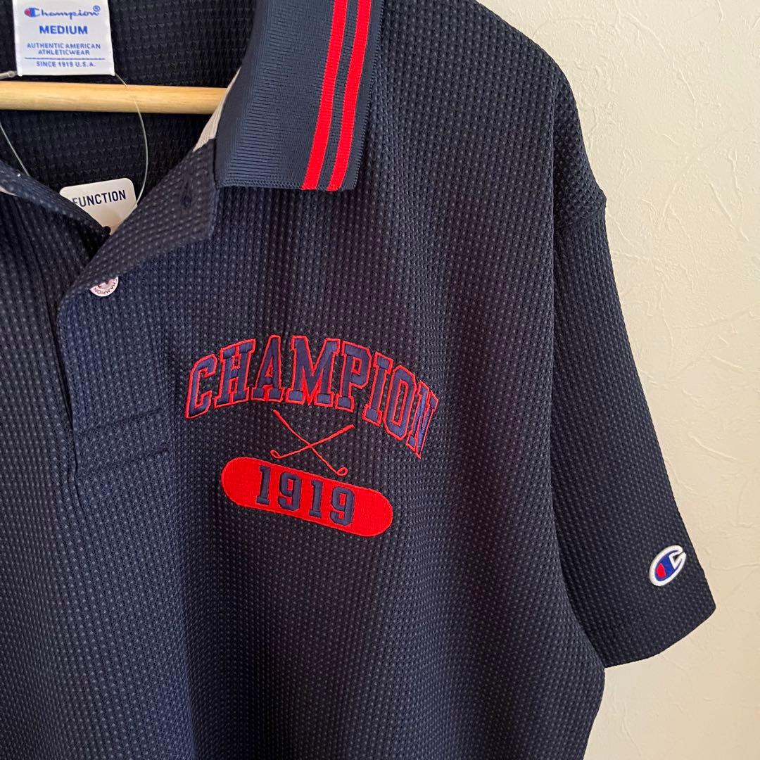 新品　Champion チャンピオン　ゴルフ　ウエア　ポロシャツ　ネイビー　M