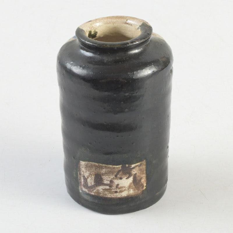クレヨン7色 　草文　茶入　仕覆付　裏千家八代　又玄斎極め箱　D 9466