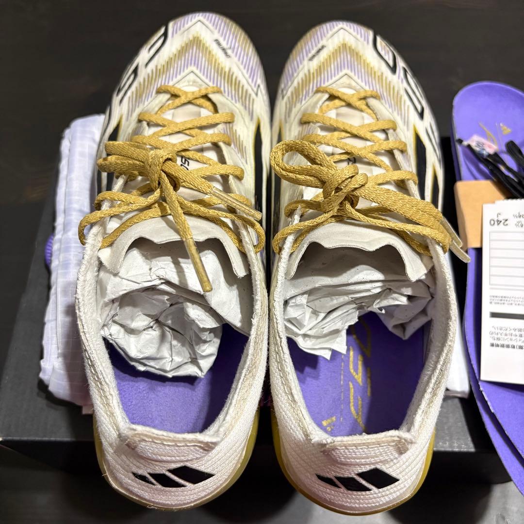 adidas F50 エリート HG/AG JPN 24.0 ホワイト/ゴールド