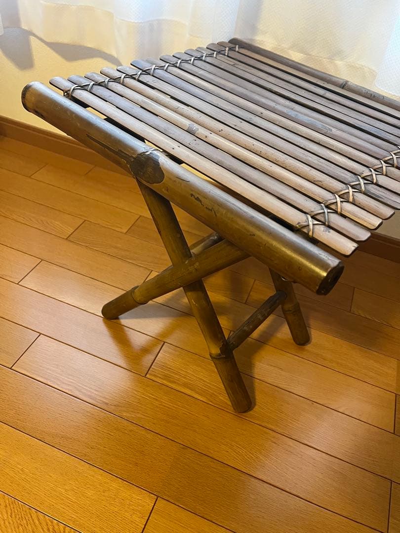 アジアン家具竹製折りたたみ椅子とテーブルセット