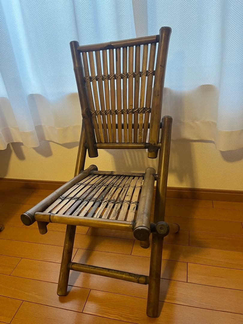 アジアン家具竹製折りたたみ椅子とテーブルセット